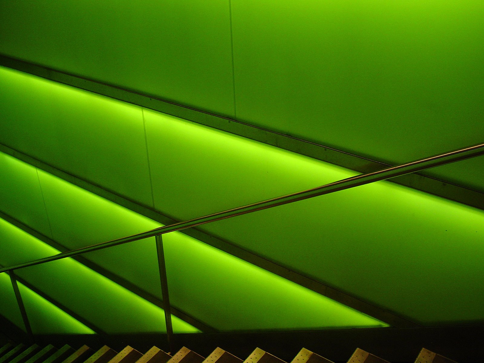 schody, zelená